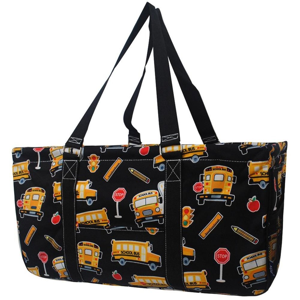 School Bus Print Large Utility Tote  Teacher! New